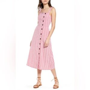 Treasure & Bond Pink and White Midi Sundress